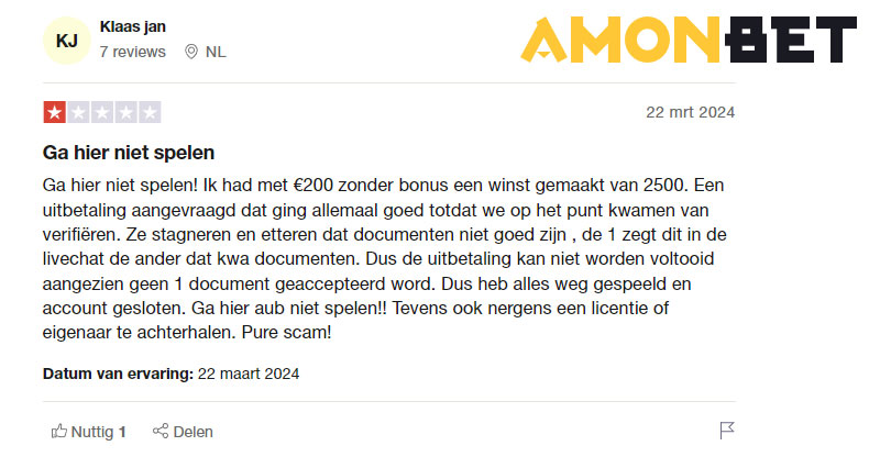 Amonbet Trustpilot